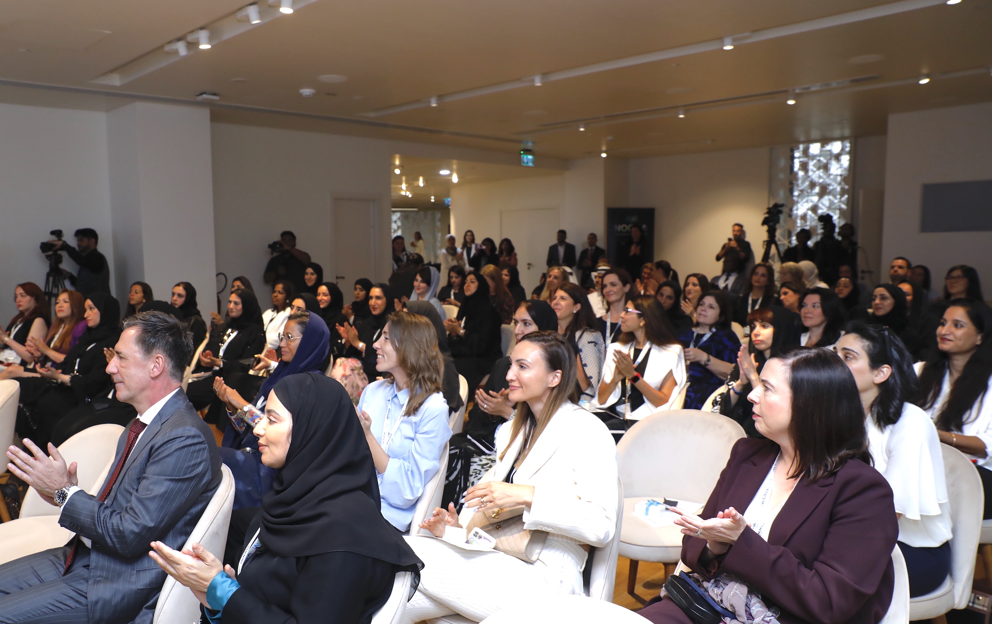 The audience at Aurora50's NOORA launch event in Dubai on 31 July 2023.