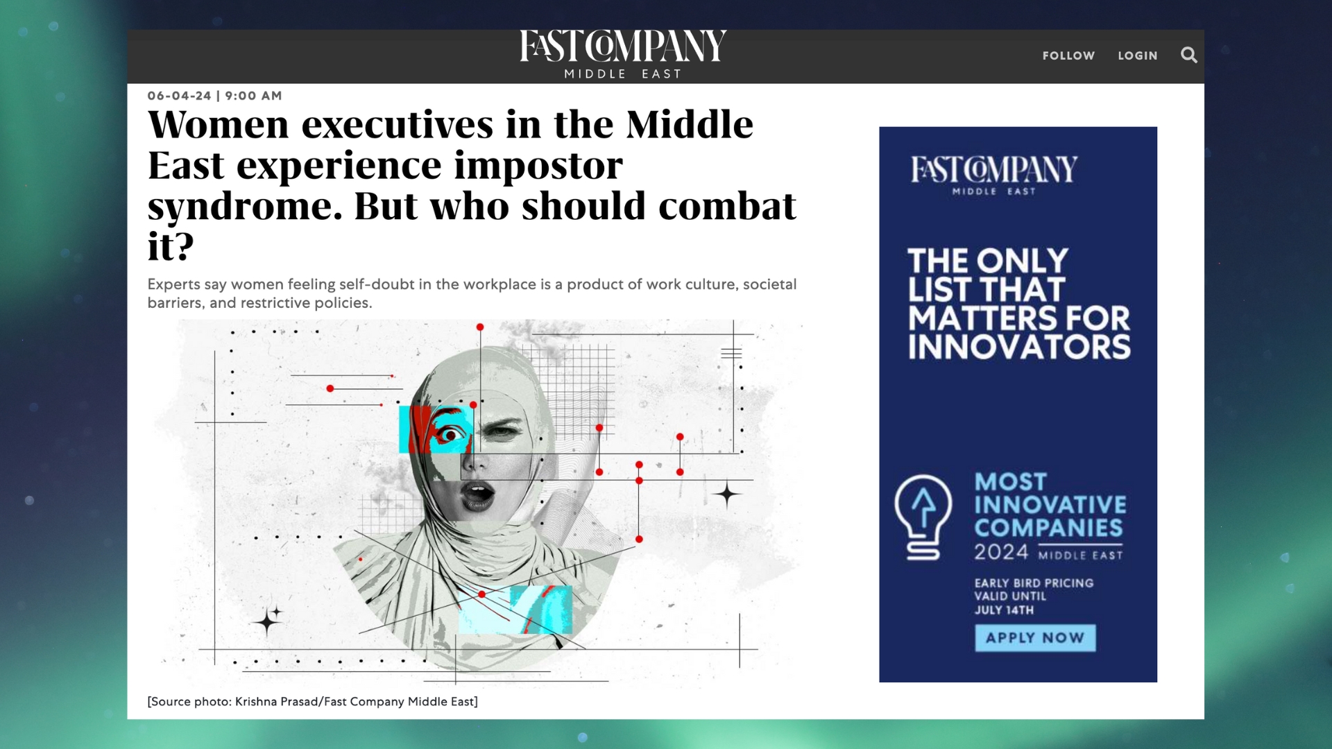 In the media – Fast Company Middle East – women executives in the Middle East experience imposter syndrome