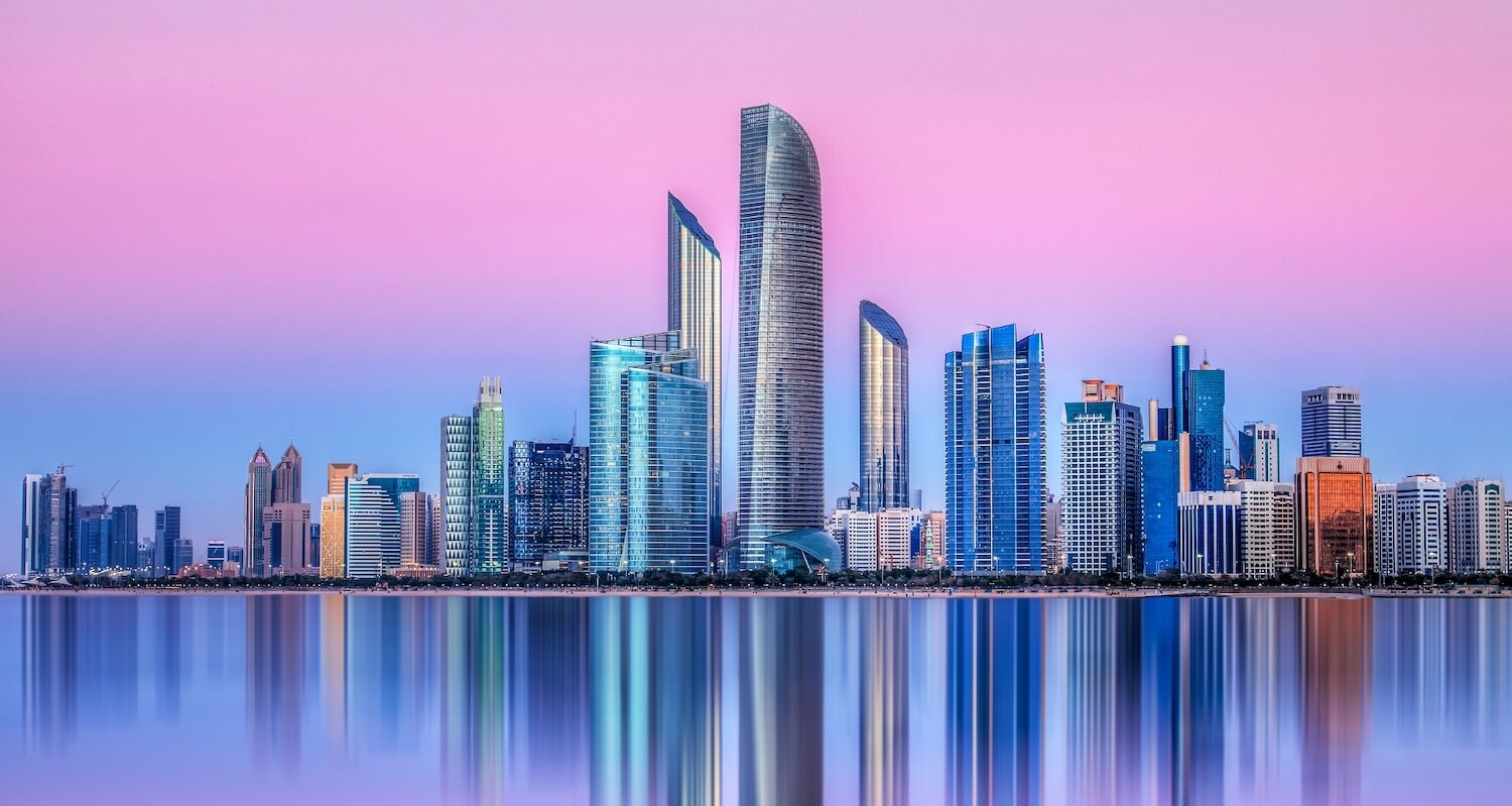 Picture of Abu Dhabi skyline at sunset. Credit: Wikimedia Commons/ Madlen Steiner