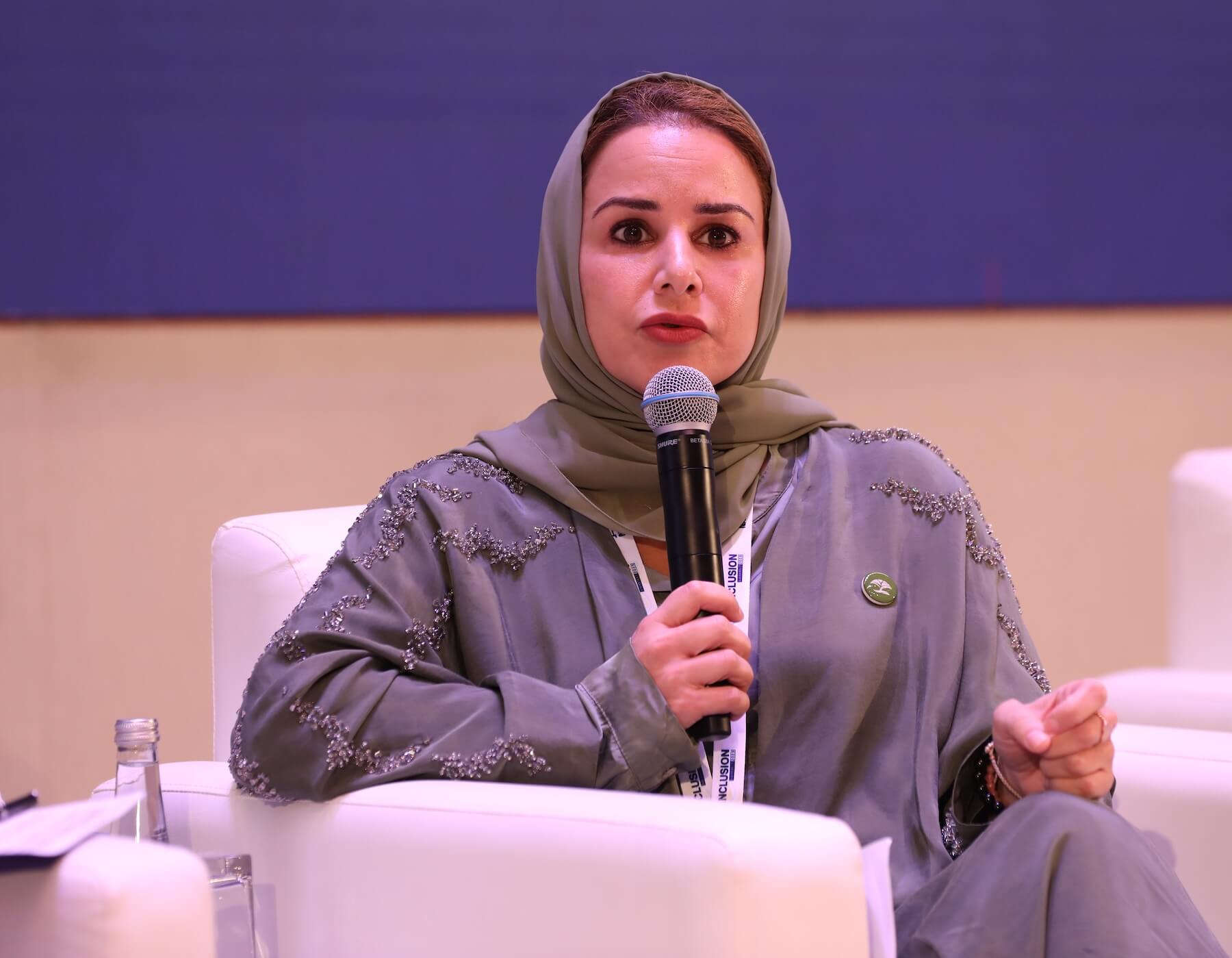 Reem Al Fahim, CEO SEDRA Foundation, speaking at Aurora50's The Inclusion Summit 2023.