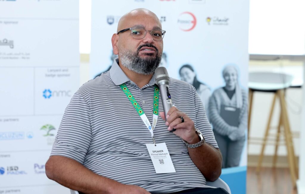 Ahmed Mehaya, Operations Manager at Proxy Medical Trading, speaking at Aurora50's Inclusive Workplaces Summit in November 2024.