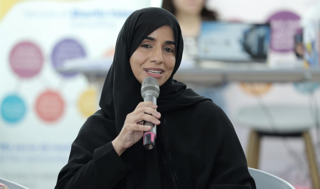 Dr Ghuwaya Al Neyadi, Senior Vice President at ADNOC, speaking at Aurora50’s Inclusive Workplaces Summit 2024 at Zayed Higher Organization in Abu Dhabi.