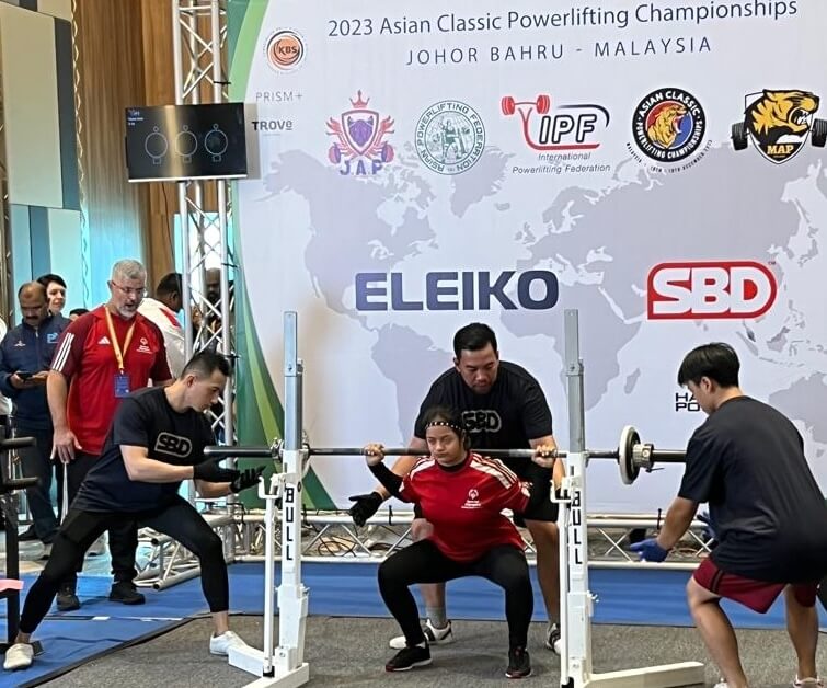 Aarti Shah, a Bollywood actress and power lifter, who spoke at Aurora50's Inclusive Workplaces Summit 2024, powerlifting at the 2023 Asian Classic Powerlifting Championships. Picture supplied.