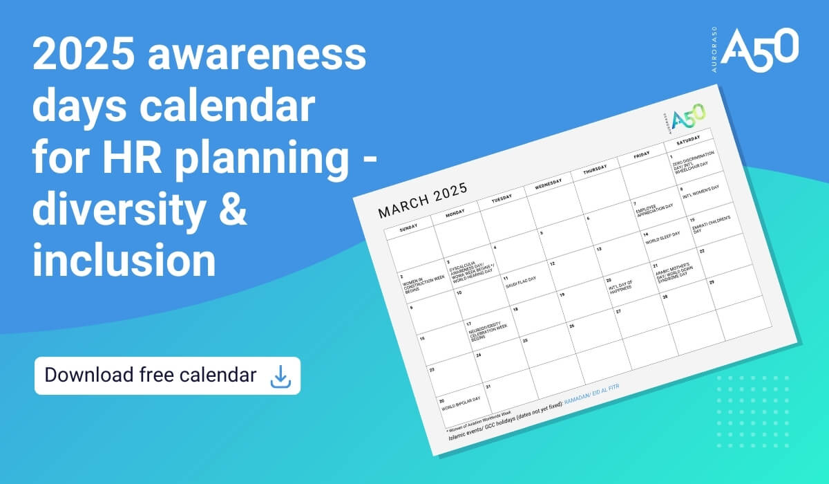 GCC DEI 2025 awareness days calendar for HR planning